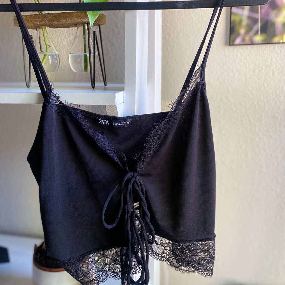 Zara Elegant Black Lace Cami